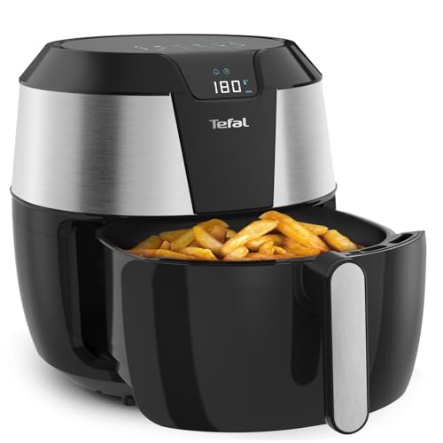 Tefal EY701D Heißluftfritteuse Easy Fry XXL | Air Fryer | 1850 Watt | 5,6 L für 8 Portionen | 8 automatische Programme | Digitales Display | energiesparend | gesunde Friteuse ohne Öl | Edelstahl