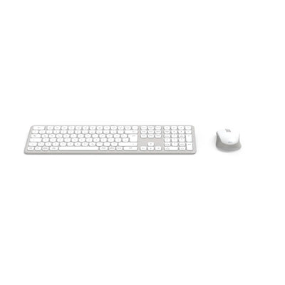 Hama Tastatur-Maus-Set kabellos WKM-550 (Multi-Device 2,4GHz via USB-Empfänger + 2X Bluetooth für PC, Laptop, Tablet, 10 m Reichweite, deutsches QWERTZ-Layout, leise, batteriebetrieben) weiß