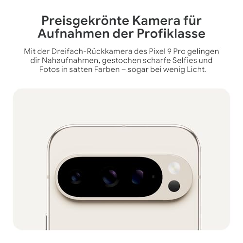 Google Pixel 9 Pro XL – Android-Smartphone mit Gemini ohne SIM-Lock, Dreifach-Rückkamerasystem, 24 Stunden Akkulaufzeit und EIN 6,8 Zoll großes Super Actua-Display – Porcelain, 256GB