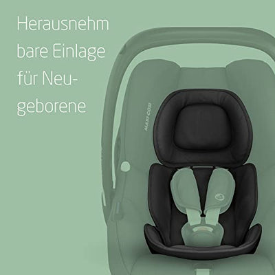 Maxi-Cosi CabrioFix i-Size, Siège Auto Bébé, 0 à 12 mois, 12 kg max., Siège Auto ISOFIX Léger (3,2 kg), Grand Canopy, Ultra-molletonné, Compatible avec les Poussettes Maxi-Cosi, Essential Black