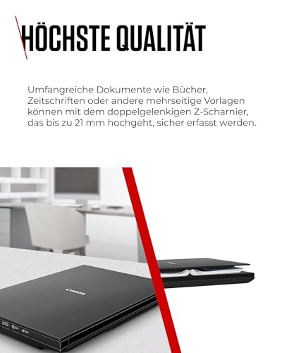 Canon Lide 400 Scanner (A4-Flachbett, CIS Sensor, 4,800 x 4,800 DPI, USB-Stromversorgung, 5 Scan-Buttons, Halter für senkrechte Aufstellung) schwarz