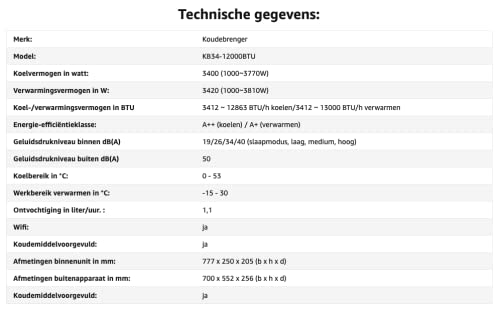 Kältebringer Split Klimaanlage - 12000 BTU - Inverter Klimagerät mit Heizfunktion, WiFi und App - bis 55qm - sehr leise - Komplett Set, 5m Kupferleitung, Kältemittel R32, Montagematerial