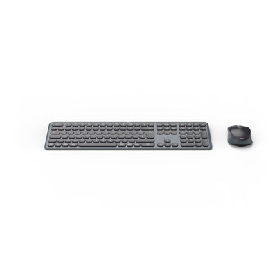 Hama Tastatur-Maus-Set kabellos WKM-550 (Multi-Device 2,4GHz via USB-Empfänger + 2X Bluetooth für PC, Laptop, Tablet, 10 m Reichweite, deutsches QWERTZ-Layout, leise, batteriebetrieben) schwarz