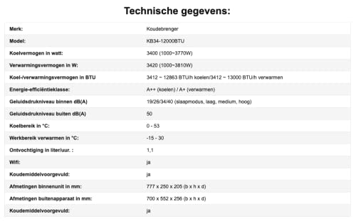 Kältebringer Split Klimaanlage Quick Connect - 12000 BTU - Inverter Klimagerät mit Heizfunktion, WiFi und App - bis 55qm - sehr leise - Komplett Set, 5m Kupferleitung, Kältemittel R32, Montagematerial