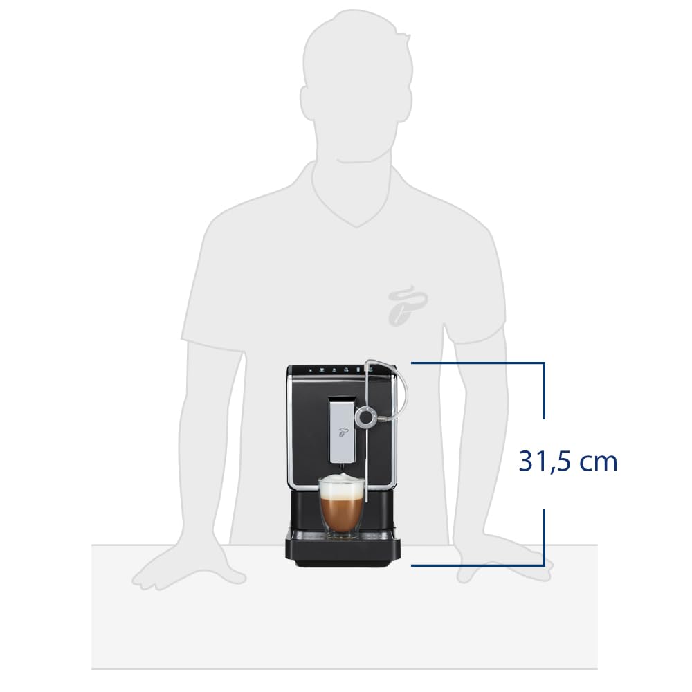 Tchibo Kaffeevollautomat Esperto Pro, inkl. passender Milchkaraffe aus Glas, perfekter Kaffeegenuss für Caffè Crema, Espresso und Milchspezialitäten, 600ml Milchbehälter, anthrazit