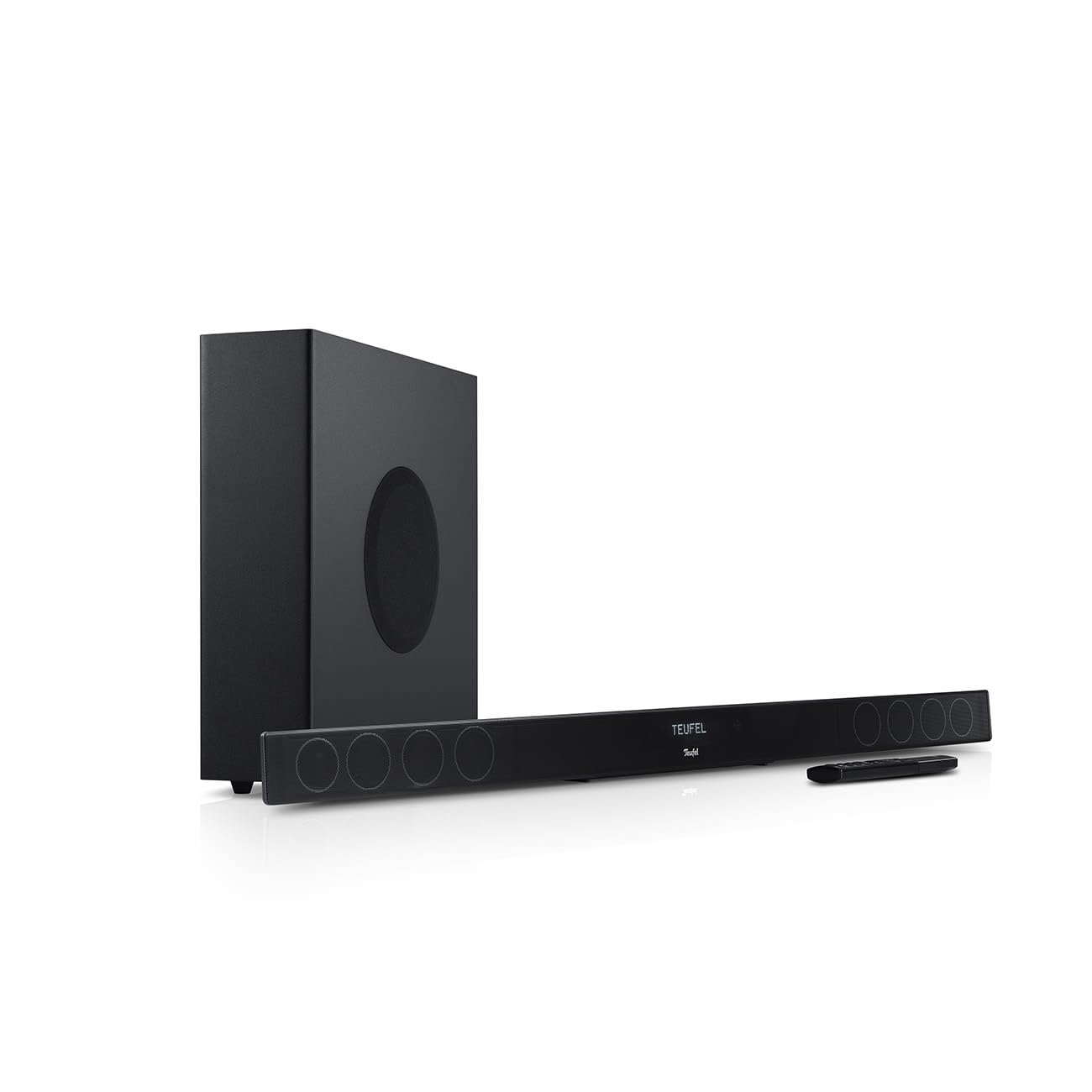 Teufel CINEBAR 11-2.1 Soundbar Set mit Kabellosem Subwoofer, Dolby Audio, Bluetooth 5.0, HDMI 3D ARC CEC, 4K Pass Through, Dynamore, Touch Panel - Schwarz