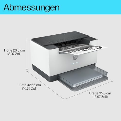 HP LaserJet M207dw Laserdrucker Schwarzweiß, Schneller beidseitiger Druck, Dual-Band Wi-Fi, USB, LAN, HP Smart App, LED Bedienfeld