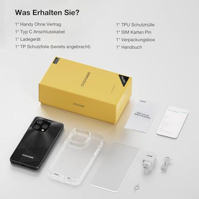 DOOGEE N55 Plus (20GB+128GB) Smartphone Ohne Vertrag Android 14 6.56" HD+ IPS Octa Core Hndy Ohne Vertrag, 5150mAh, 13MP+8MP, Dual SIM 4G Handy Günstig 5G WiFi Simlockfreie Handys, OTG, GPS, Face ID