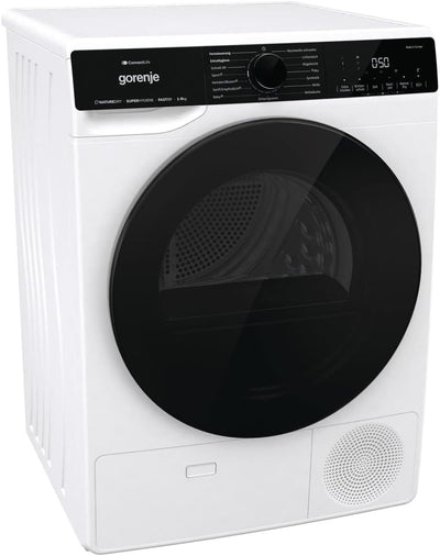 Gorenje DPNA93W Wärmepumpentrockner, 9 kg Kapazität, 15 Programme, ConnectLife WiFi, Auto Drain, Made in EU, Nature Dry, Twin Air, Sportprogramm, Schnellprogramm Energieklasse A+++