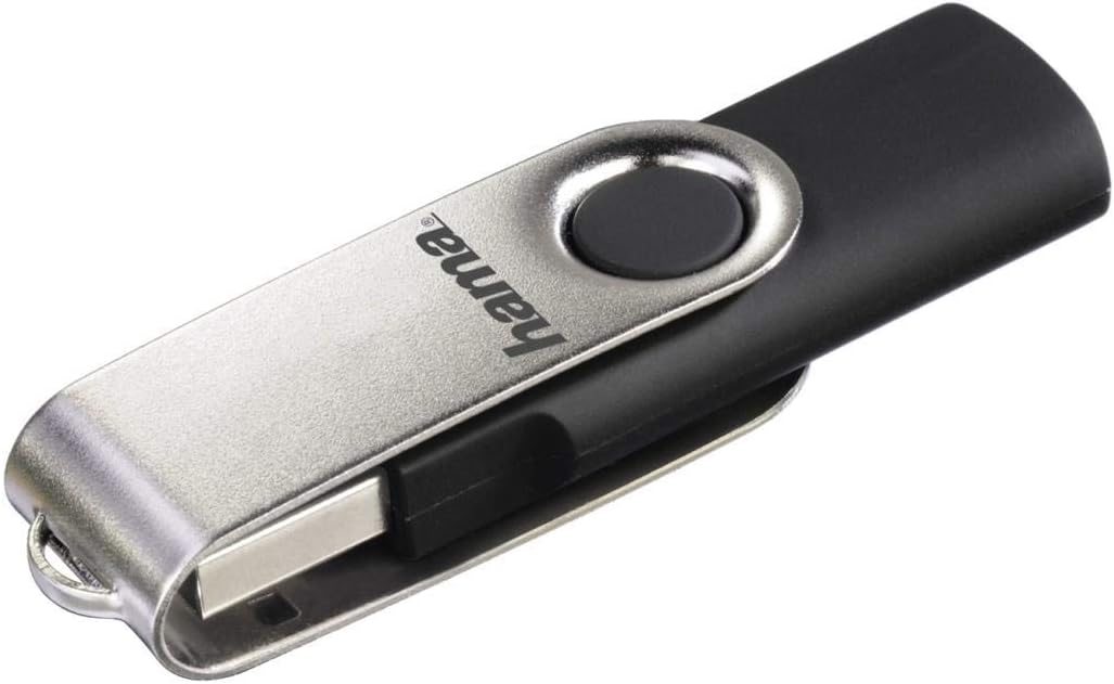 Hama 8GB USB-Stick USB 2.0 Datenstick (10 MB/s Datentransfer, mit Öse zur Befestigung am Schlüsselring, Speicherstick, Memory Stick aus Metall, geeignet für Windows/MacBook) silber