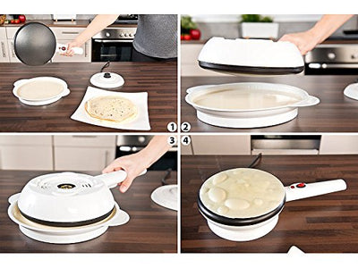 Rosenstein & Söhne Crepes Maker: Kabelloser Crêpes-Maker, Anti-Haft, Temperatur-Automatik, 20 cm, 800 W (Kabelloser Crepes Maker, Pfannkuchen Maker, Crepe kabellos)