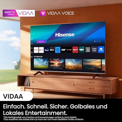 Hisense 58E6NT 146cm (58 Zoll) Fernseher, 4K UHD Smart TV, Precision Colour, HDR, Dolby Vision, 60Hz, Triple Tuner DVB-C/S/S2/T/T2, WiFi, HDMI 2.1, Bluetooth, Alexa Built-in, Schwarz, [2024]