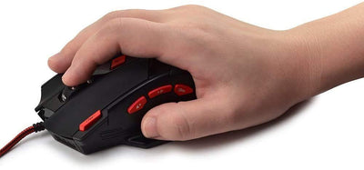 zelotes Gaming Maus,9200 DPI, 8 Programmierbare Tasten Ergonomische Maus mit Kabel,Computer Maus,USB led Maus,PC Gamer Maus,Gaming Mouse für PC Mac (Schwarz)