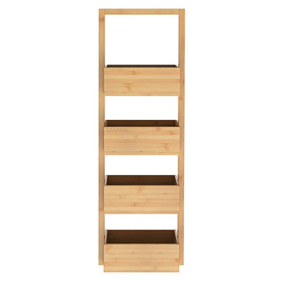 Casaria® Badregal Standregal Bambus 4 Ablagen 88x16x28 cm Holz Küchenregal Korbregal Bad Badezimmer Küche Regal Schmal