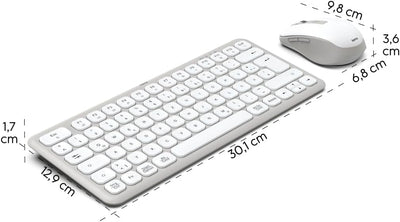 Hama Tastatur Maus Set kabellos (Multi Device Tastatur und Maus mit Bluetooth/Funk für PC, Smartphone, Tablet, klein, mit Batterien, leise Scissortasten, Multimedia Tasten, deutsches QWERTZ-Layout)