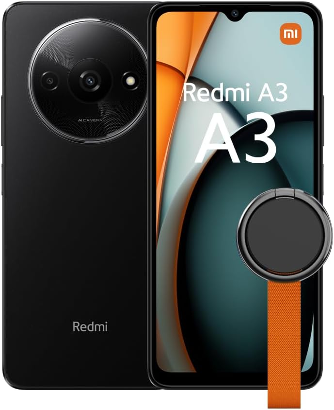 Xiaomi Redmi A3 Midnight Black-Smartphone-3 + 64 GB, MediaTek Helio G36, 5000 mAh (Typ) Akku, AI-Dual-Kamerasystem, glattes 17,5 cm (6,71 Zoll) 90 Hz Display (UK-Version)