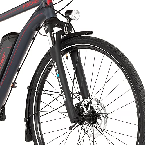 FISCHER E-Bike Trekking VIATOR 1.0, Elektrofahrrad für Damen und Herren, RH 50 cm, Heckmotor 45 Nm, 48 V Akku, anthrazit matt