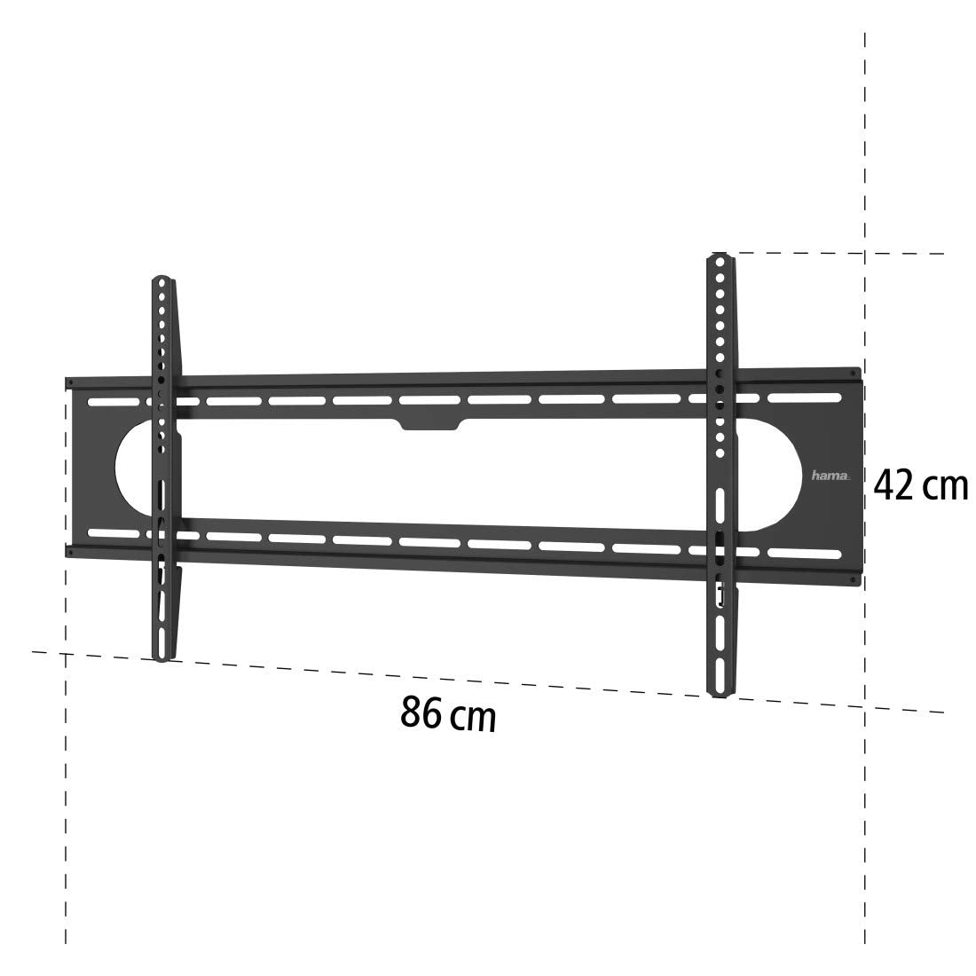 Hama TV Wandhalterung (37 - 90 Zoll TV Halterung für Fernseher bis zu 100kg, max. VESA 800x400, feste Fernseh Wandhalterung mit minimalem Wandabstand, inkl. Fischer Dübel & Montageanleitung) schwarz