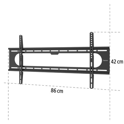 Hama TV Wandhalterung (37 - 90 Zoll TV Halterung für Fernseher bis zu 100kg, max. VESA 800x400, feste Fernseh Wandhalterung mit minimalem Wandabstand, inkl. Fischer Dübel & Montageanleitung) schwarz