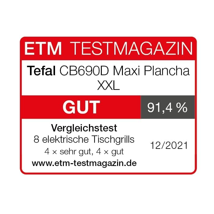 Tefal Maxi Plancha Elektro-Tischgrill CB690D | Extra groß | Antihaft Teppanyaki Platte | Leichte Reinigung | Innen und außen nutzbar | Inkl. abnehmbarem Windschutz + Spatel | 2300W, Schwarz/Silber