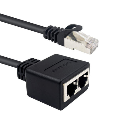 Duttek LAN Splitter, RJ45 LAN verteiler 1 auf 2, 1 männlich zu 2 weiblich Adapter für Ethernet CAT 5/CAT 6 LAN Ethernet Kabel Extender Netzwerk Adapter Stecker (1 Paar)