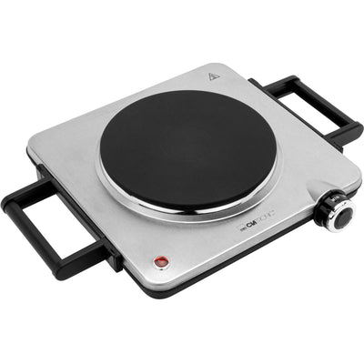 Plaque de cuisson électrique Clatronic® de 1500 W | Plaque de cuisson 1 zone de cuisson pour cuisine, bureau ou camping | plaque de cuisson électrique avec réglage continu de la température | Plaque de cuisson simple en acier inoxydable | EKP 3788