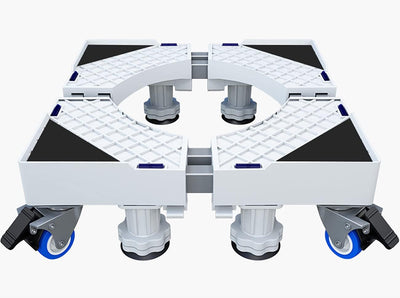 CarolynDesign Waschmaschinenständer, multifunktional, bewegliche, verstellbare Basis mit 4 x 2 feststellbaren Lenkrollen und 8 starken Füßen für Waschtrockner und Kühlschrank (L)