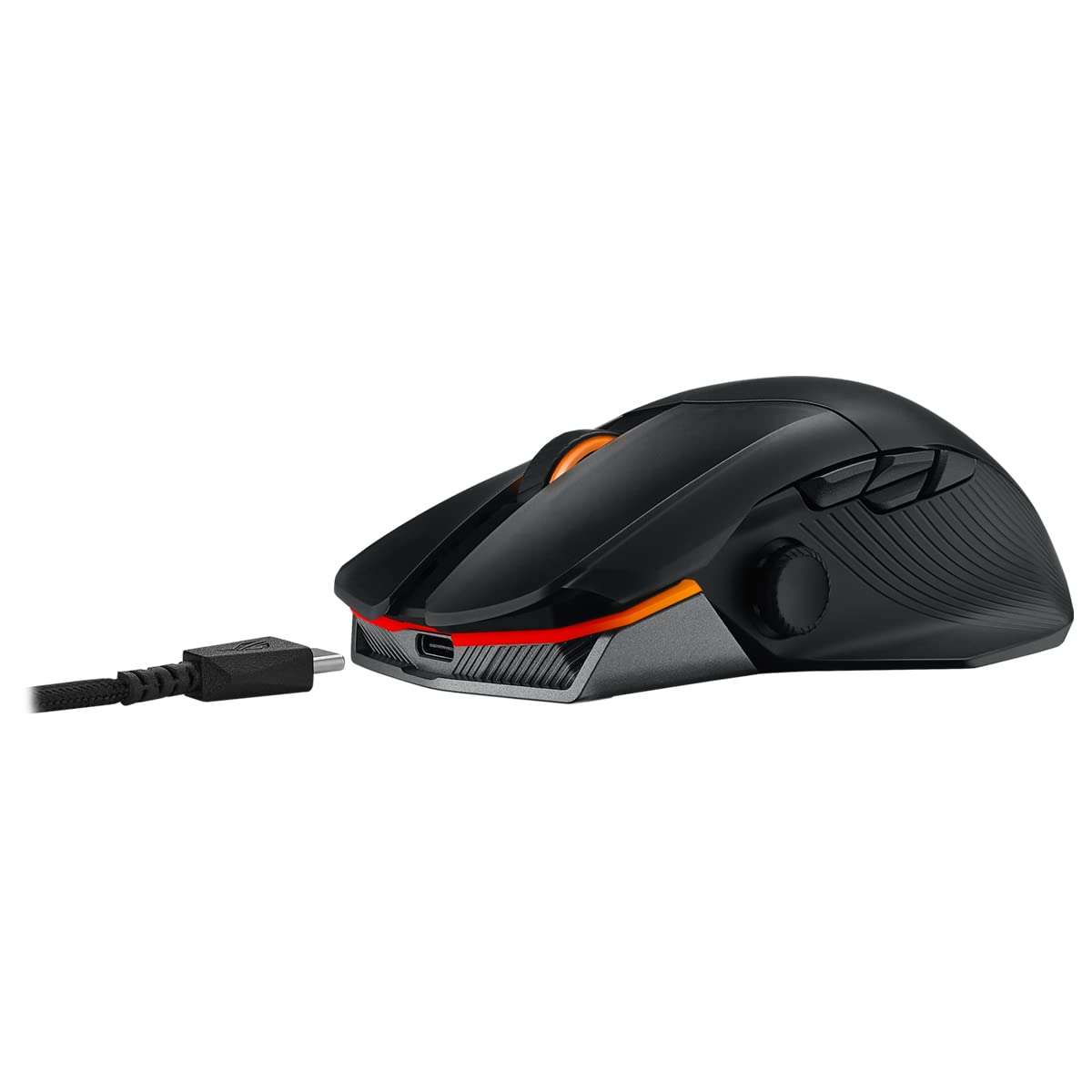 ASUS ROG Chakram X Origin kabellose RGB Gaming Maus (ROG AimPoint-Sensor, 36.000 dpi, Polling-Rate 8000 Hz, RF 2,4 GHz / Bluetooth / kabelgebunden, 11 programmierbare Tasten, Joystick, schwarz)