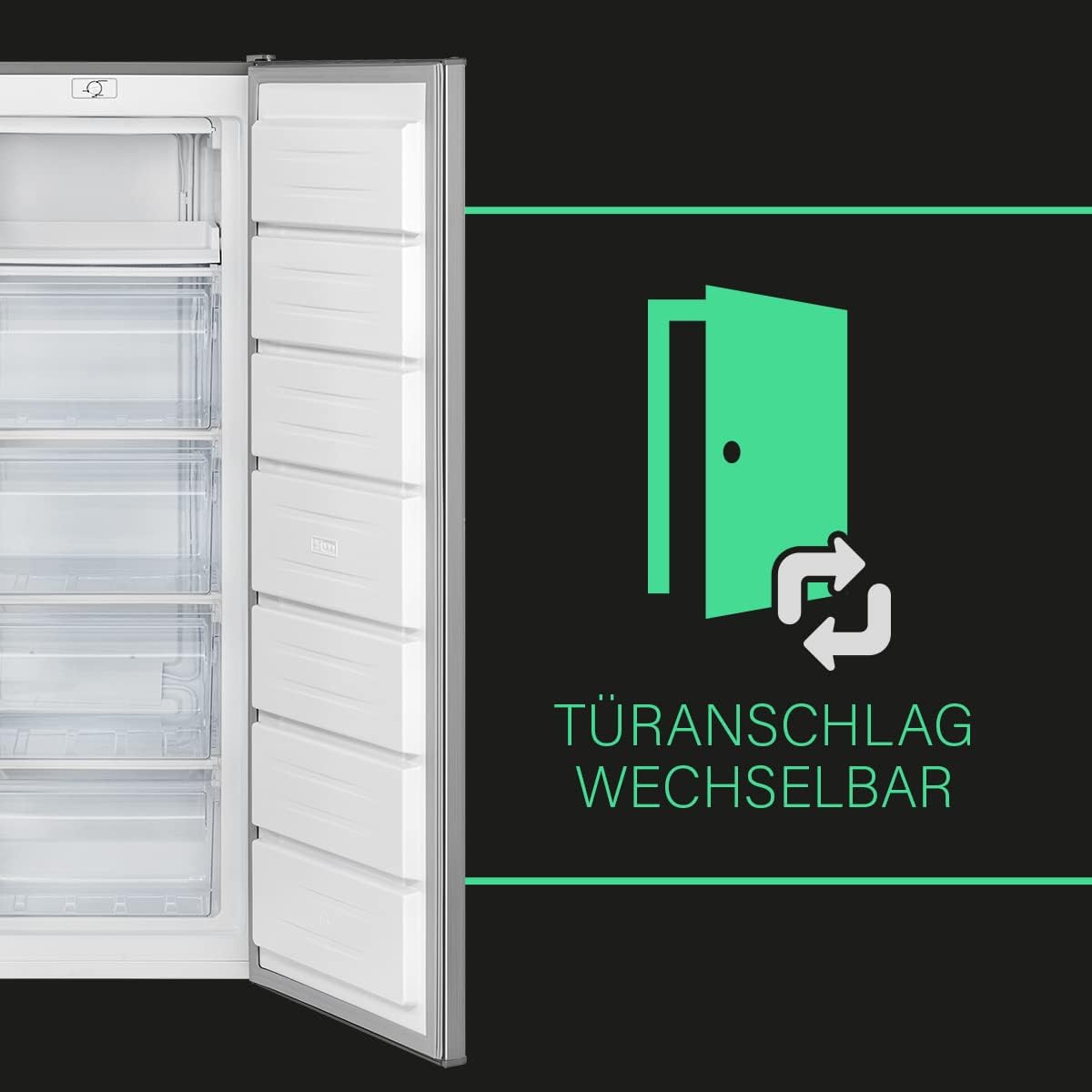 Bomann® Gefrierschrank | Tiefkühlschrank | Freezer | Nutzinhalt 168 Liter | wechselbarer Türanschlag | 4 Sterne Gefrierraum | GS 7340 inox