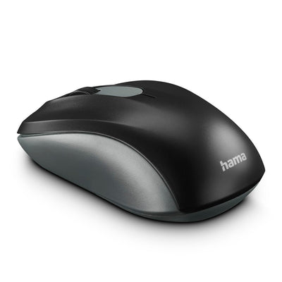 Hama kabellose Maus für Links- und Rechtshänder (3 Tasten, 2,4 Ghz, mit USB-Nanoempfänger, 1600 dpi, optische Maus, für Notebook und PC) anthrazit / schwarz