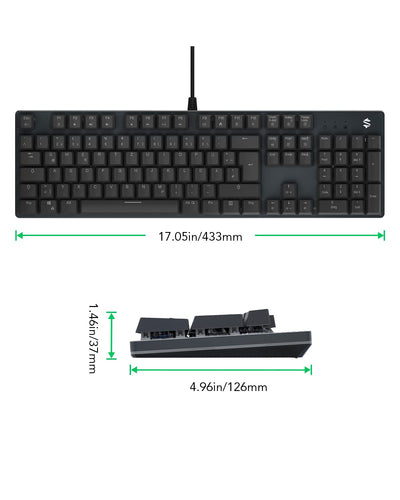 Black Shark Mechanische Gaming Tastatur RGB-Beleuchtung, QWERTZ Deutsches Layout, Blauen Schaltern, Anti-Ghosting 105 Tasten, Metall Platte, Voll Programmierbare Gaming Tastatur, für PC Gamers