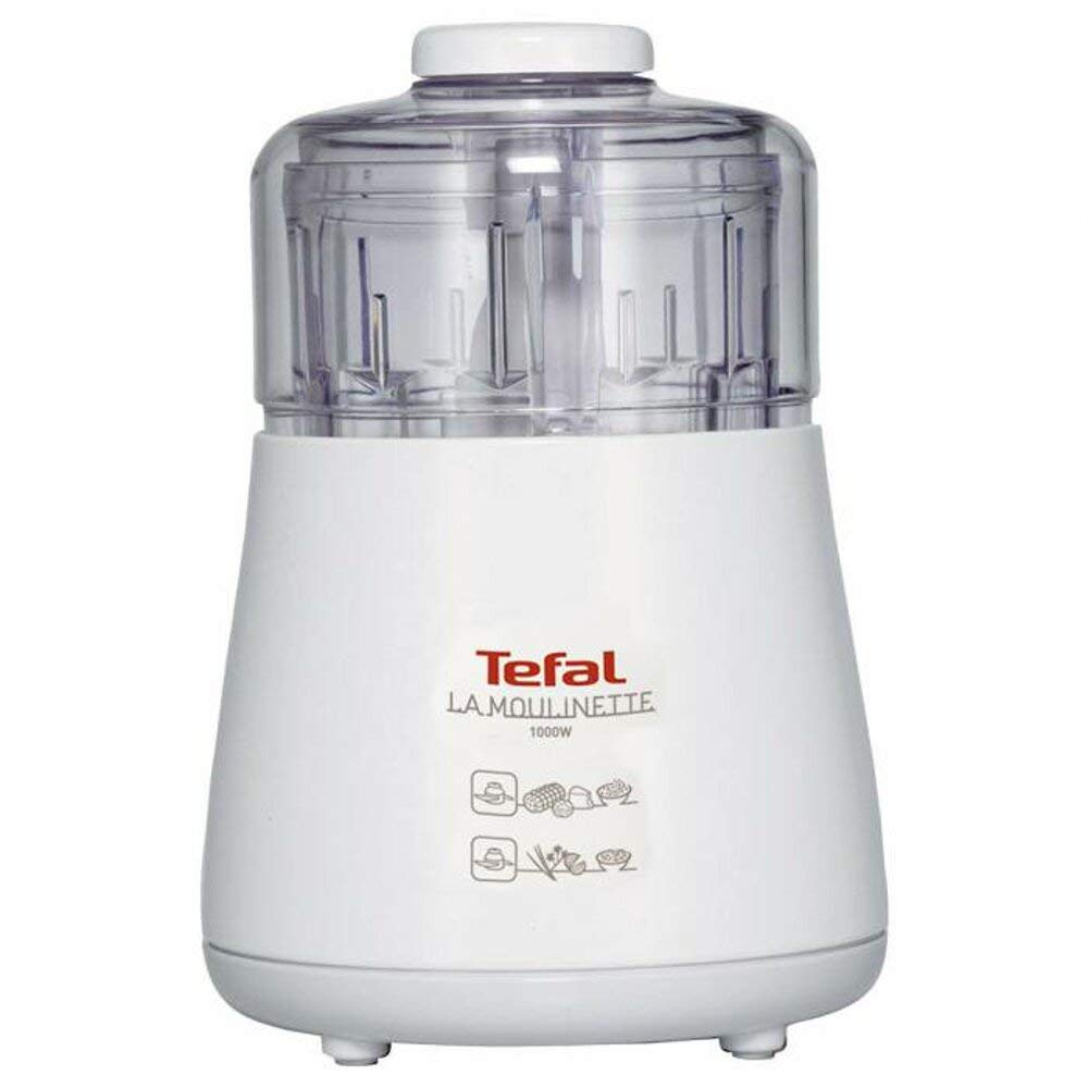 Tefal La Moulinette, Elektrischer Zerkleinerer, 1000 Watt, 500 ml, Kabelverstaufach, 4 Funktionen: Zerkleinern, Mixen, Mischen, Mahlen, DPA130, Weiß