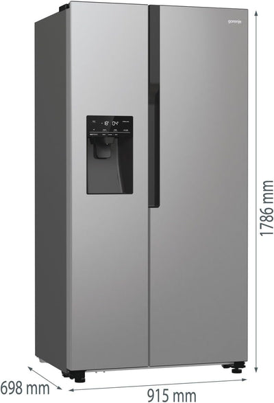 Gorenje NRR9185ESXL Side by Side Kühl-Gefrierkombination/NoFrost Plus/Inverter Kompressor/Wasser- und Eiswürfelspender/SensoTech / 178,6 cm/Kühlteil 376 l/Gefrierteil 190 l/Edelstahl