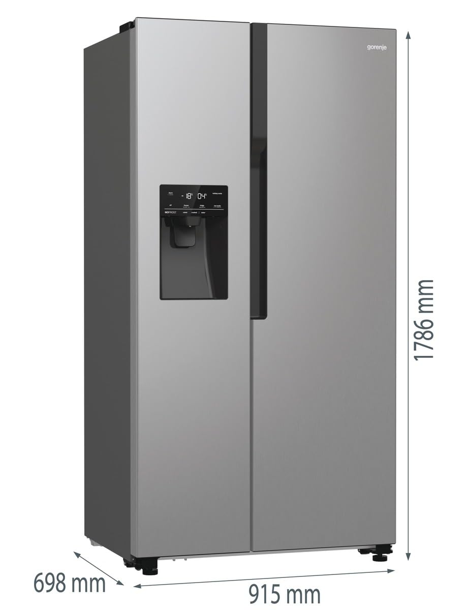 Gorenje NRR9185ESXL Side by Side Kühl-Gefrierkombination/NoFrost Plus/Inverter Kompressor/Wasser- und Eiswürfelspender/SensoTech / 178,6 cm/Kühlteil 376 l/Gefrierteil 190 l/Edelstahl