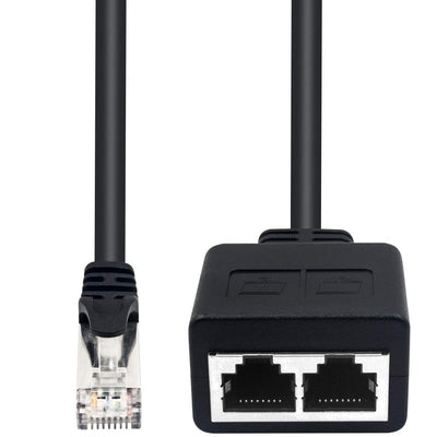 Duttek LAN Splitter, RJ45 LAN verteiler 1 auf 2, 1 männlich zu 2 weiblich Adapter für Ethernet CAT 5/CAT 6 LAN Ethernet Kabel Extender Netzwerk Adapter Stecker (1 Paar)