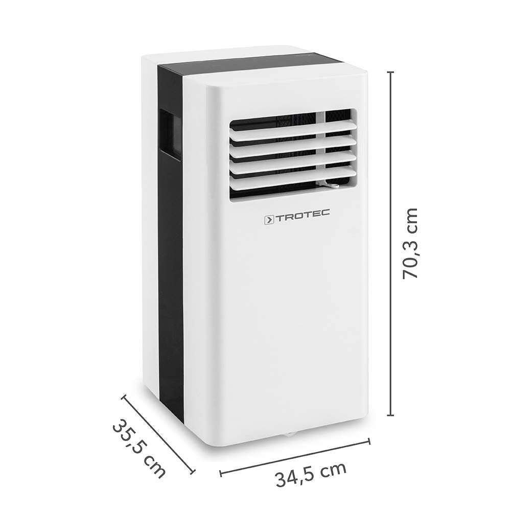 TROTEC PAC 2100 X mobile Klimaanlage 3-in-1 Kühlung, Ventilation, Entfeuchtung Monoblock-Klimagerät 2 kW 7.000 BTU/h für Raumgrößen bis 26 m² und 65 m³ 2 Ventilationsstufen