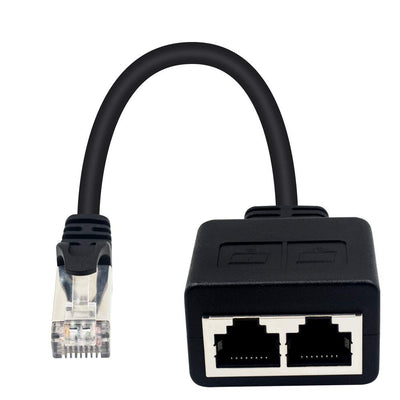 Duttek LAN Splitter, RJ45 LAN verteiler 1 auf 2, 1 männlich zu 2 weiblich Adapter für Ethernet CAT 5/CAT 6 LAN Ethernet Kabel Extender Netzwerk Adapter Stecker (1 Paar)