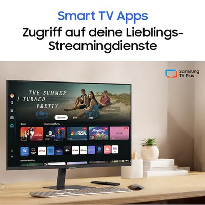 Samsung M70D Smart Monitor, 43 Zoll, 4K AI Upscaling, UHD, 60 Hz, Streaming-Monitor mit Entertainment und Gaming Hub, Bildschirm mit Lautsprechern, Smart TV Apps mit Fernbedienung, LS43DM702UUXEN