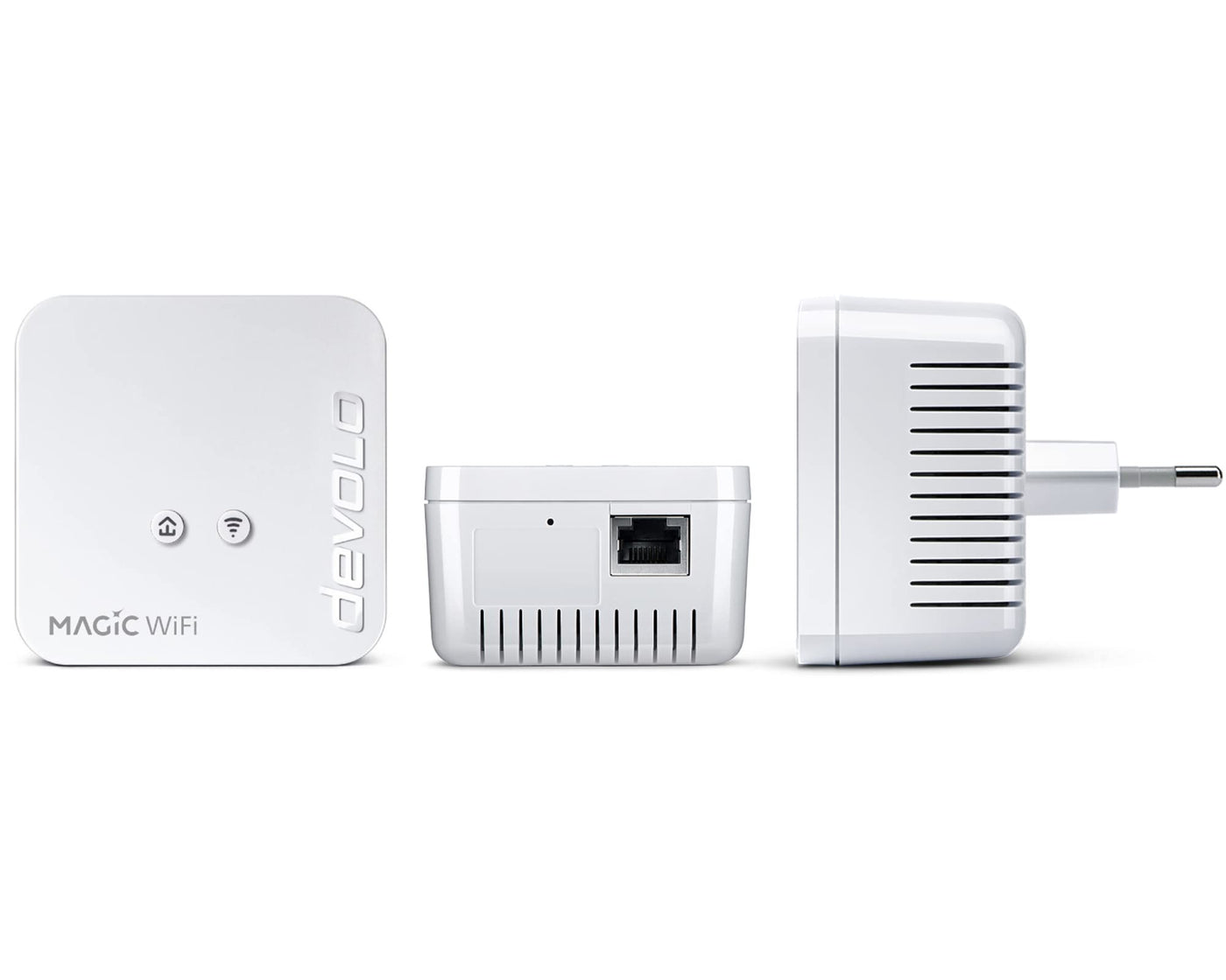 devolo Magic 1 - 1200 WiFi Mini-Starterkit, kompaktes Set, 2 Powerline-WiFi-Adapter für sicheres Heimnetzwerk (1200 Mbit/s, 1 x Fast Ethernet-LAN-Verbindung, Mesh-WLAN, G.hn-Technologie) Weiß