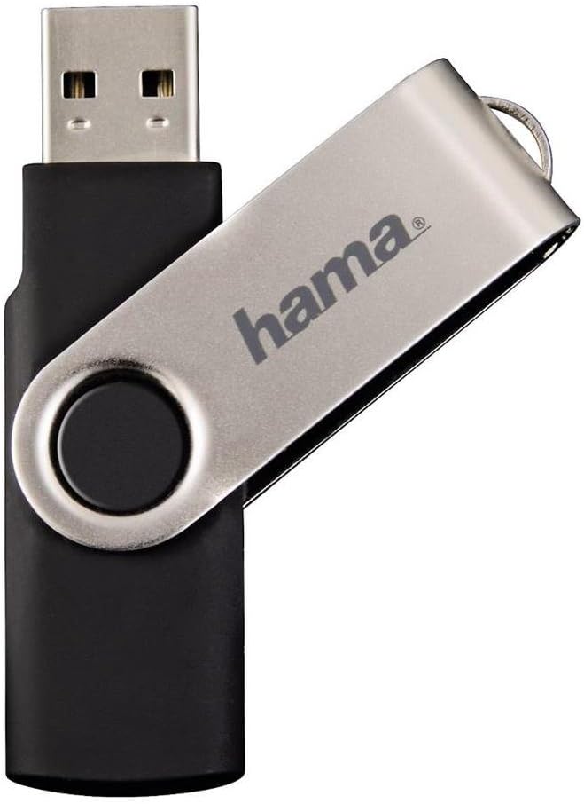 Hama 8GB USB-Stick USB 2.0 Datenstick (10 MB/s Datentransfer, mit Öse zur Befestigung am Schlüsselring, Speicherstick, Memory Stick aus Metall, geeignet für Windows/MacBook) silber