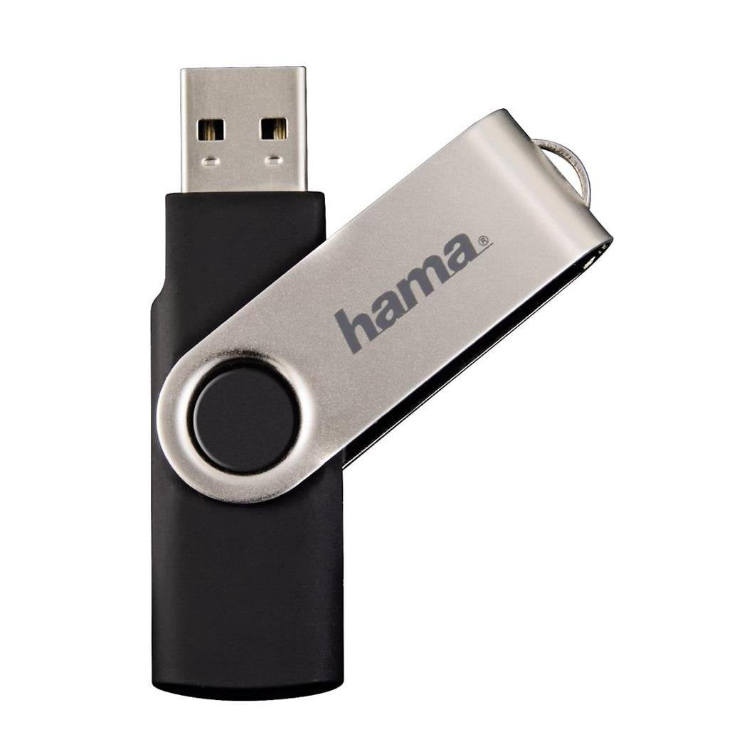 Hama 8GB USB-Stick USB 2.0 Datenstick (10 MB/s Datentransfer, mit Öse zur Befestigung am Schlüsselring, Speicherstick, Memory Stick aus Metall, geeignet für Windows/MacBook) silber