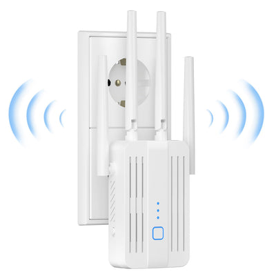 WiFi Repeater WLAN Verstärker WiFi Booster, 1200Mbit/s WLAN Signalverstärker mit Dual-Band (2,4 GHz & 5 GHz), Repeater-Modus/Access Point Modus, Kompatibel mit Allen Routern, Einfacher Einrichtung