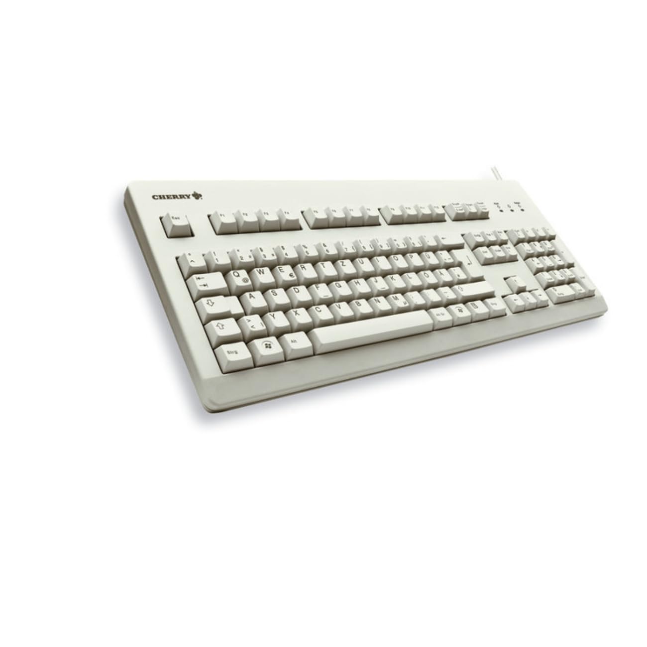 CHERRY G80-3000, Kabelgebundene Mechanische Tastatur, Deutsches Layout (QWERTZ), USB-Anschluss, Robust, Programmierbare Tasten, MX BLUE Switches, Hellgrau