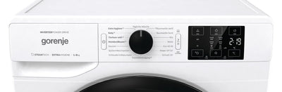 Gorenje WNEI 84 BPS Waschmaschine mit Dampffunktion / 8 kg / 1400 U/min /16 Programme Inverter Motor/Edelstahltrommel/AquaStop/Kindersicherung/SterilTub/Weiß