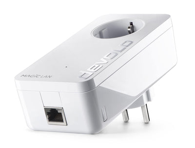 devolo Magic 2 LAN Erweiterungsadapter, LAN Powerline Adapter, bis zu 2.400 Mbit/s, 1x Gigabit LAN Anschluss, ideal für Homeoffice, dLAN 2.0, weiß