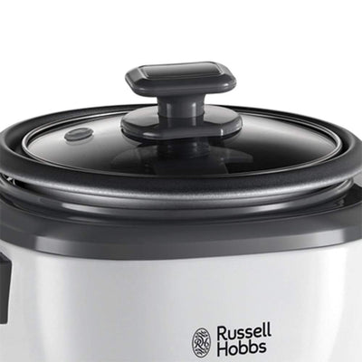 Russell Hobbs Reiskocher klein [medium] 0,8l inkl. Dampfgarer -Einsatz (Warmhaltefunktion, antihaftbeschichteter Gartopf, Reislöffel & Messbecher, Schongarer für Gemüse & Fisch etc.) 27030-56