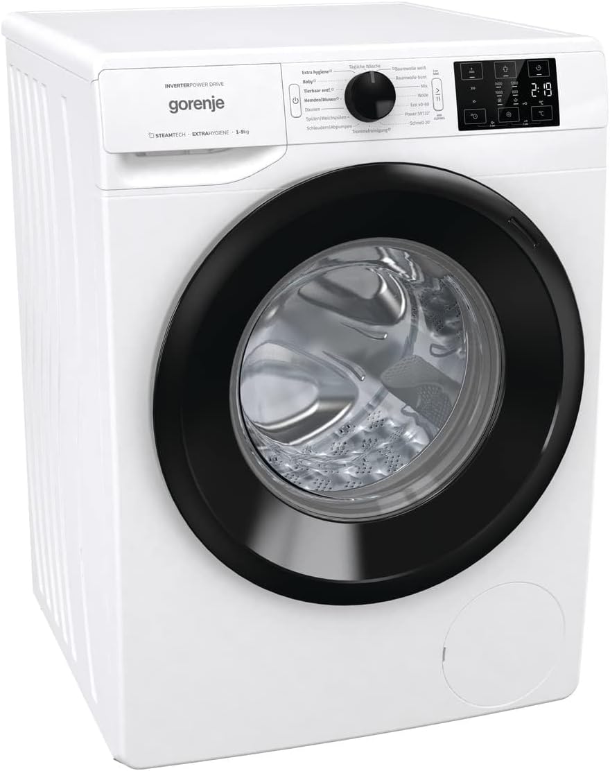 Gorenje WPAM94A1T Waschmachine mit Dampffunktion/ConnectLife / 9Kg / 1400 U/min / 15 Programme/Totaler AquaStop/Wave Active Trommel/ExtraHygiene/PowerWash/Schnell Waschgang/EEK: A-10%