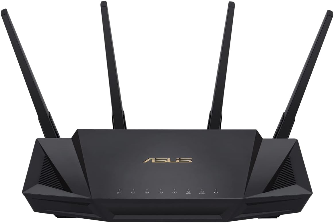 Asus RT-AX58U Router kombinierbarer Router (Tethering als 4G und 5G Router-Ersatz, Ai Mesh WLAN System, WiFi 6 AX3000, Dual-Band, 4x Gigabit LAN, 1.5 GHz TC CPU, AiProtection, USB 3.0, 160 MHz)