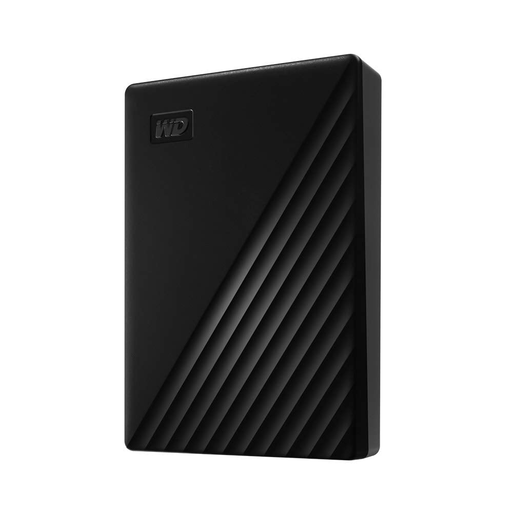 WD My Passport externe Festplatte 5 TB (mobiler Speicher, schlankes Design, herunterladbare Software, automatische Backups, Passwortschutz) Schwarz - auch kompatibel mit PC, Xbox und PS4