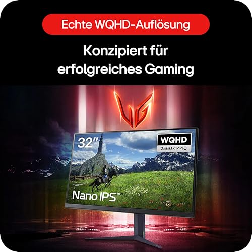 LG Electronics 32GS85QX-B.AEU Ultragear™ QHD Gaming IPS-Monitor 32" (80 cm), 2560 x 1440, 16:9, 1ms GtG, 180 Hz, HDR10, DCI-P3, NVIDIA G-Sync™ Compatible, AMD FreeSync™ - Grau